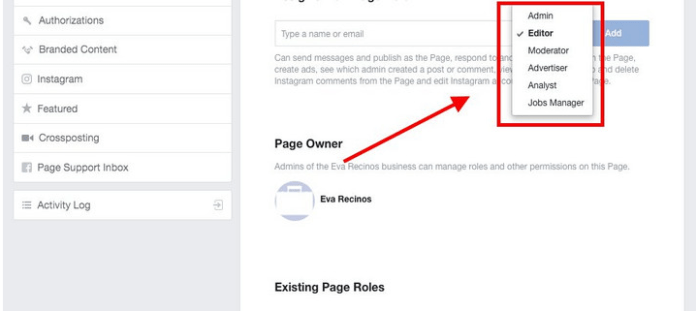 how to add admin to Facebook page